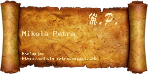 Mikola Petra névjegykártya